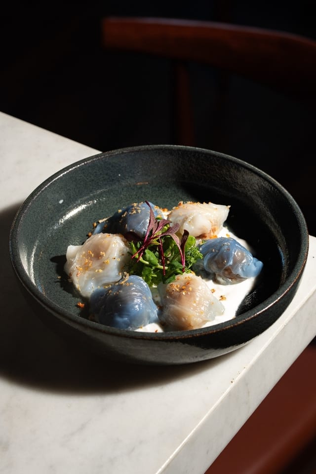 Pak Mor with Coconut Truffle Sauce.